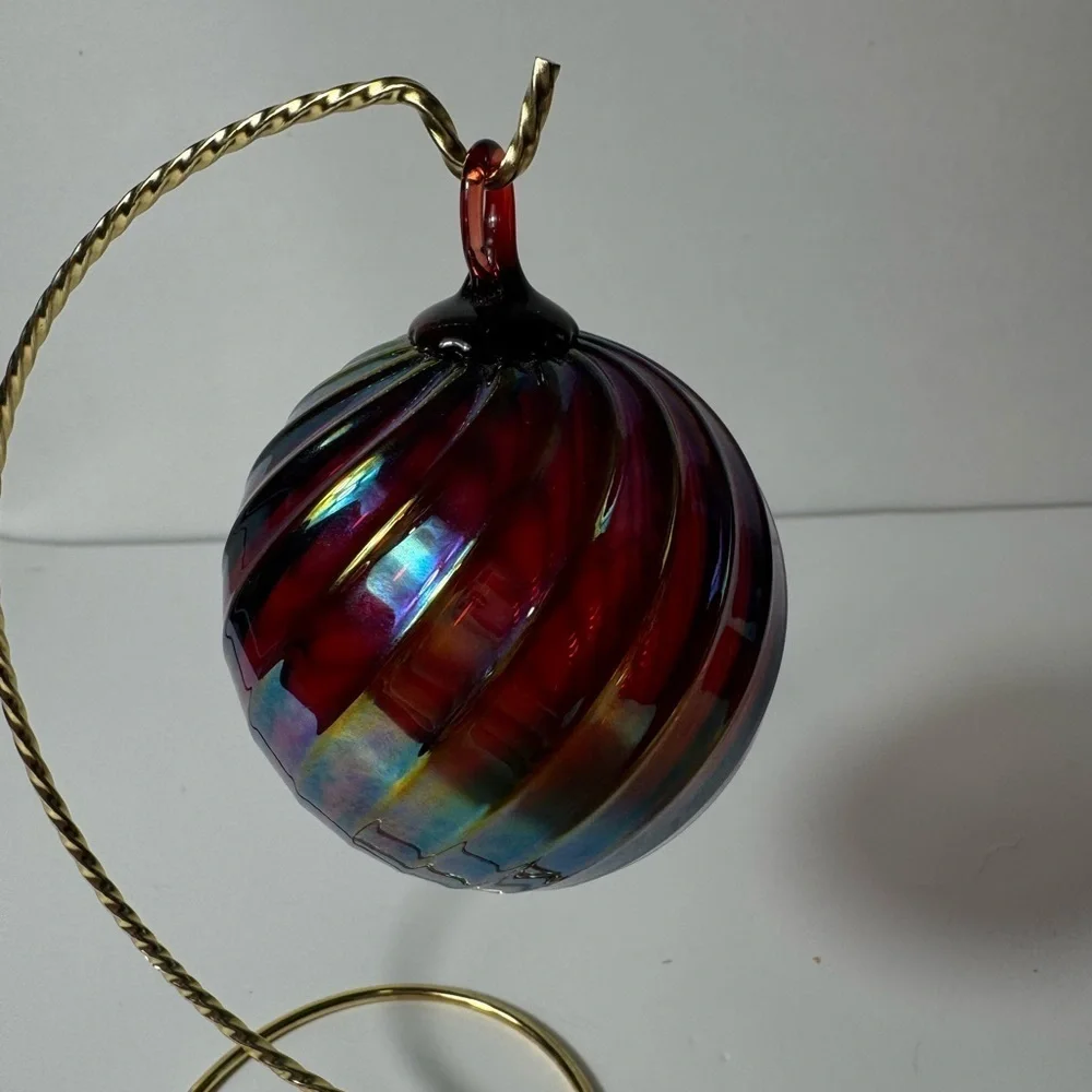 Glass Eye Studio Hand Blown Art Glass Ball Christmas Ornament Hanging Witches